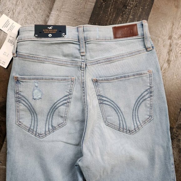 Hollister Ultra High Rise Super Skinny Jeans Womens size 3R 26x29 Denim Pants - Picture 3 of 10